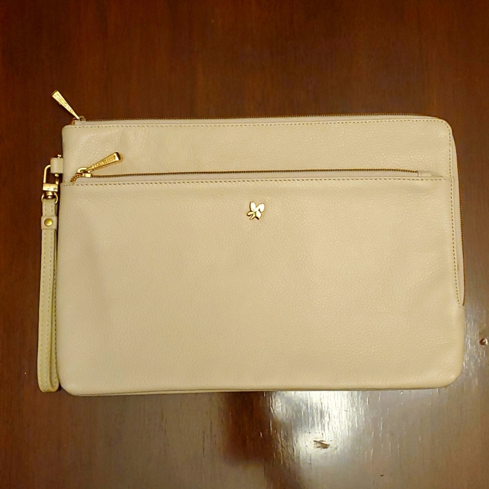 Ora Delphine Large Wristlet In Cream - image 1